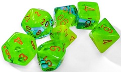 7 Die Set Gemini Plasma Green-Teal w/Orange CHX 26470